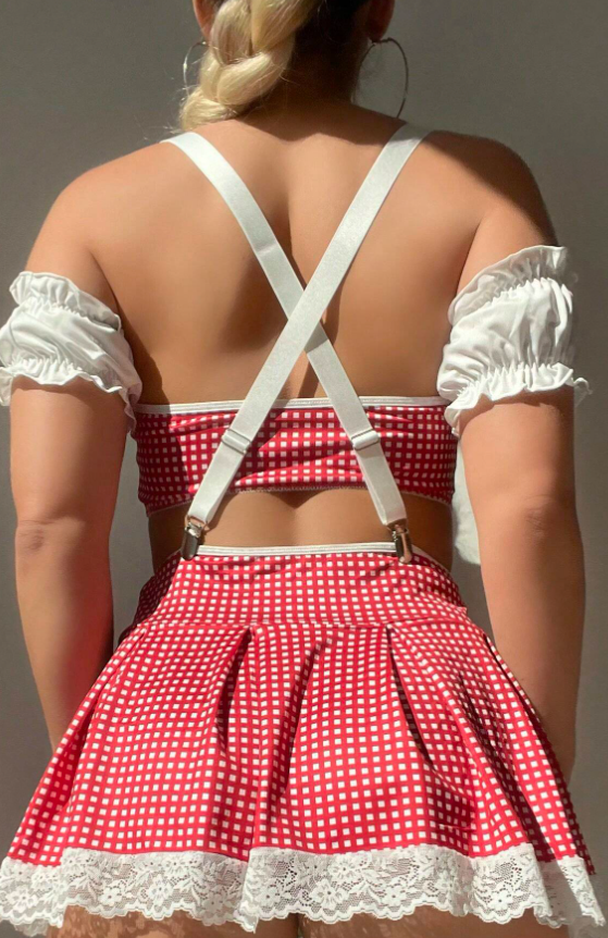 Fantasy - Tirolesa - Conjunto de lencería de cuadros