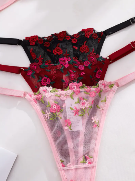 Conjunto bordado floral - Autumn Flame