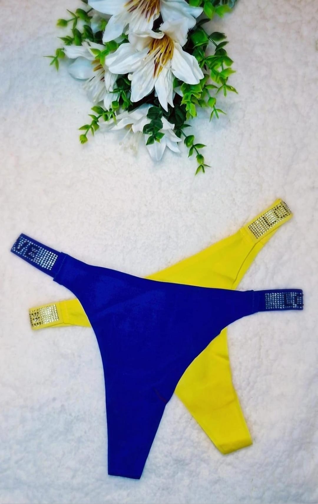 Tangas vibrantes - Sweet Touch Azul - Amarillo