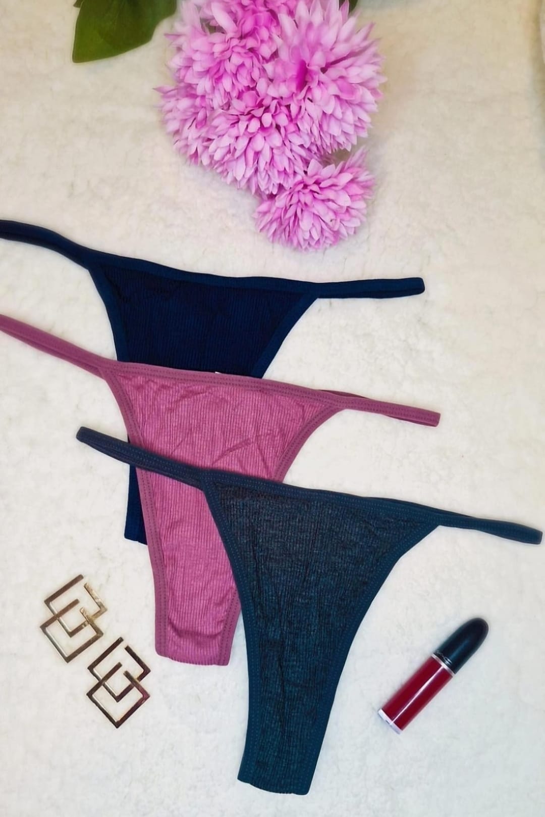 V Soft Trio - Solidas. Azul marino - Azul oscuro jaspeado - Rosa (1)