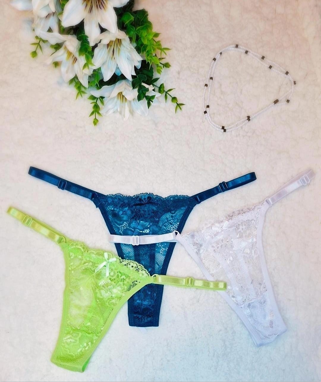 Kiss Pack - sexy bajas.  Verde claro - Azul oscuro - Blanco