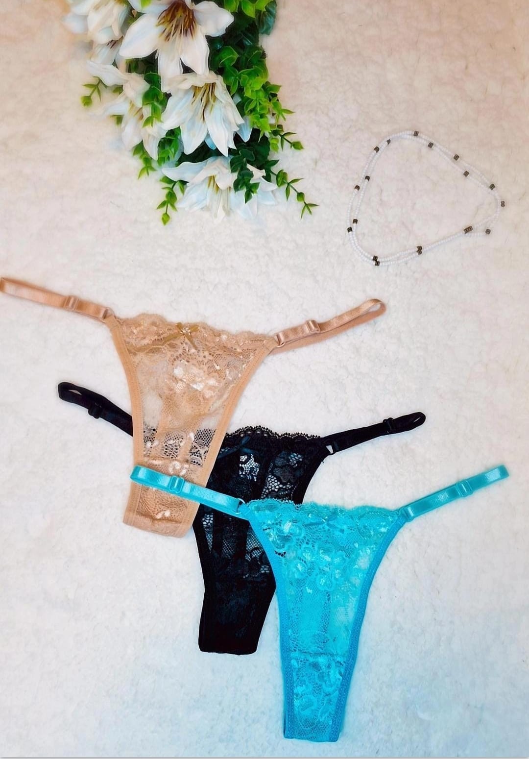 Kiss Pack - sexy bajas. Beige - Negro - Azul claro