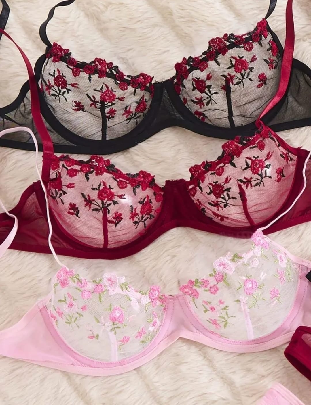 Conjunto bordado floral - Autumn Flame